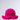The CROCHET NIGHTS HAT, in bright pink with a round crown and wide ruffled brim, is beautifully crochet knit and displayed against a plain light gray background.