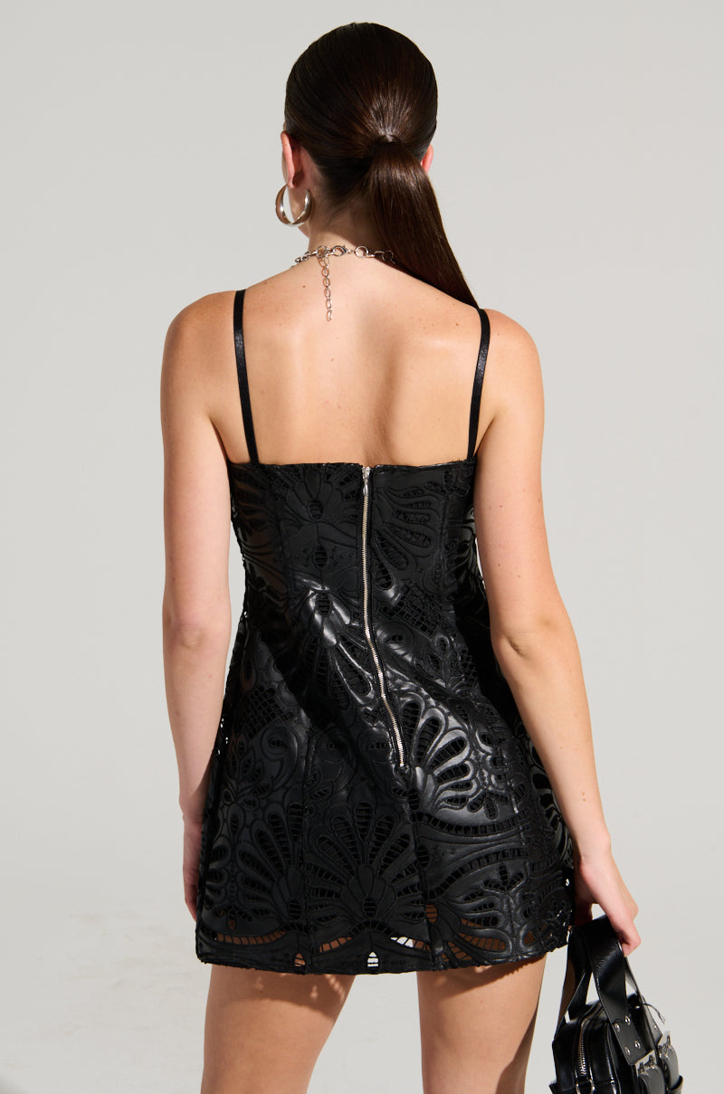 BOUNDLESS LEATHER MINI DRESS AKIRA BOUNDLESS LEATHER MINI DRESS AKIRA