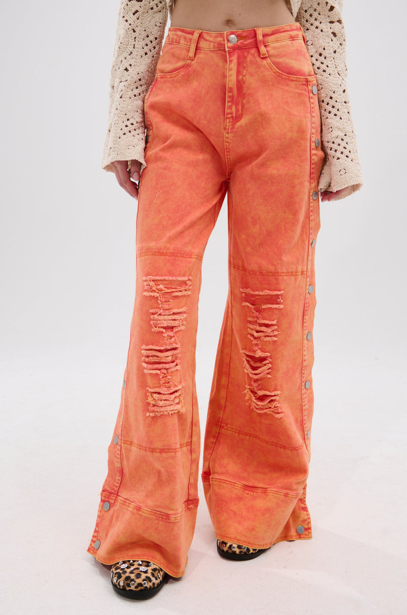 アメリ OVER HIGH WAIST LIKE PANTS オレンジ Ameri VINTAGE - アメリ OVER HIGH WAIST LIKE PANTS オレンジの
