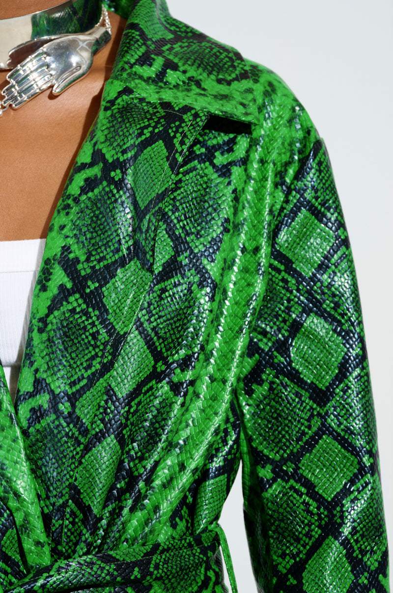 ENVY SNAKE PRINT TRENCH - Main Image