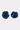 Two DENIM BLUE EARRING pieces, each featuring layered blue fabric petals resembling indigo denim, are displayed side by side on a plain white background.