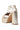 The AZALEA WANG ARLETH GOLD SANDAL is a gold high-heeled platform sandal with chunky heels, pearl beads on the straps, a shiny metallic finish, an ankle strap, and a visible brown sole.