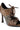 The AZALEA WANG ASHLIE COLOR BLOCKED SNAKE SANDAL is a high-heeled, lace-up stiletto with open sides, brown and gray snakeskin pattern, metallic eyelets, and crafted from faux leather.