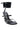 The AZALEA WANG AYBARS BLACK CUFFED SANDAL features a studded ankle cuff with silver studs, two slim Western buckles over the foot, a square toe, and 