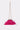 The TICKLED PINK PURSE is a small, bright pink bag with fuchsia feathers, gold chain strap, and clasp closure, shown against a plain white background.