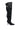 The AZALEA WANG BACKER BLACK SHINE OVER THE KNEE BOOT features a pointed toe, mid-height stiletto heel, buckle strap details at the upper and mid-calf, and a slightly slouched silhouette for modern edge.