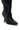 A close-up of the AZALEA WANG BACKER BLACK SHINE OVER THE KNEE BOOT, featuring black faux leather, a pointed toe, stiletto heel, and slouchy shaft, shown against a white background.