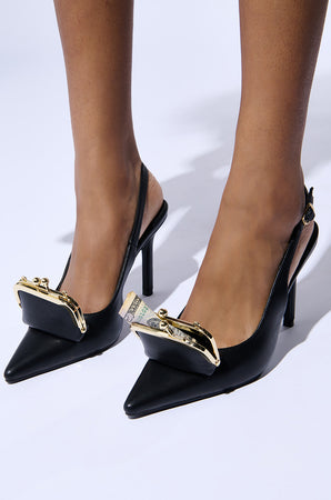 【AAKE】CALLY STILLETO HEELS Ellie Lock & Key Pointed Toe Stiletto Pumps Adult Women