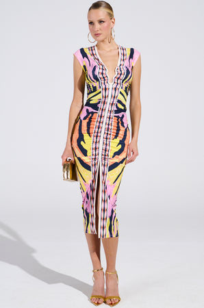 ワンピース MULTICOLOR MIDI DRESS ZARA Women Patchwork Print Halter Midi Dress Purple Satin