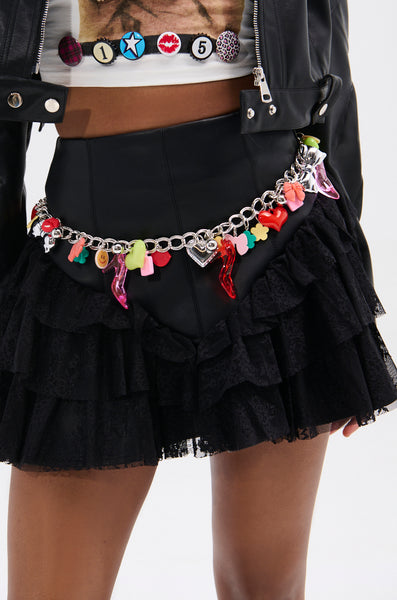 【極美品】 AMERI CHAIN SUSPENDER SKIRT AMERI CHAIN SUSPENDER SKIRT