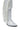 The AZALEA WANG BENNETTO SILVER RHINESTONE WESTERN BOOT features a sparkling silver rhinestone texture, pointed toe, chunky heel, and long white fringe detailing along the side.