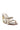 The AZALEA WANG BESSIE BROWN MULTI SNAKE WEDGE SANDAL flaunts a faux leather snake print with two rhinestone-encrusted straps across the foot and a chic gold-toned block heel, merging elegance and modern style.
