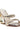 The AZALEA WANG BESSIE BROWN MULTI SNAKE WEDGE SANDAL features faux leather high heels with a snakeskin pattern, two silver rhinestone-studded straps, and a partially visible metallic gold heel. The insole includes label text.