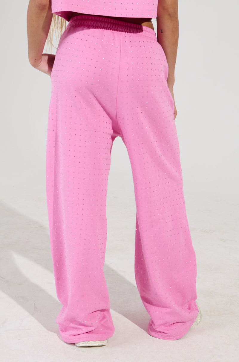 BLOSSOM RHINESTONE EMBELLISHED SWEATPANT IN PINK – AKIRA