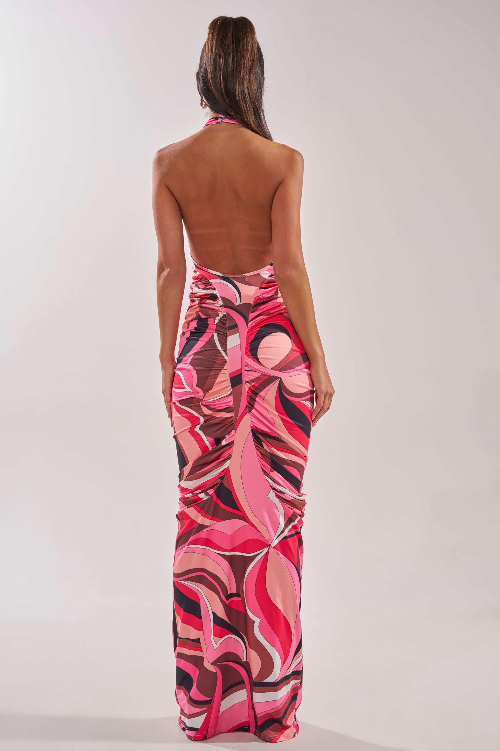 AKIRA Perfectly Extra High Neck Printed Maxi Dress | Size Medium AKIRA Perfectly Extra High Neck Printed Maxi Dress | Size Medium
