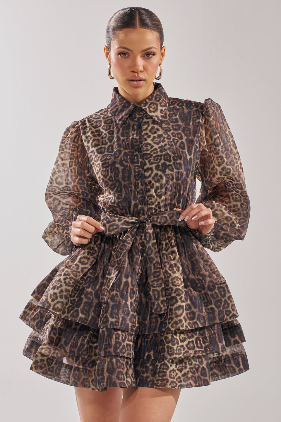 leopard mini dress long sleeve Lover's Must Mini Dress - Leopard (FINAL SALE)