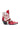 The AZALEA WANG CHANNY MULTI BOOTIE GRAPHIC WESTERN WITH STUDS features red and white faux leather, gold and green lightning bolt and star designs, moon and star motifs, a studded heel, decorative buckle, and a bold chunky black angled heel.