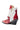 The AZALEA WANG CHANNY MULTI BOOTIE is a stylish color block western bootie with a chunky black heel, white and red faux leather panels, gold stars, gold zipper, red crocodile-textured heel, decorative stitching, and gold studs on the heel edge.
