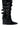 The AZALEA WANG CINZIA BLACK CROC BUCKLE WEDGE BOOT is a knee-high wedge with a pointed toe, crocodile-texture finish, and seven large silver buckle straps up the front.