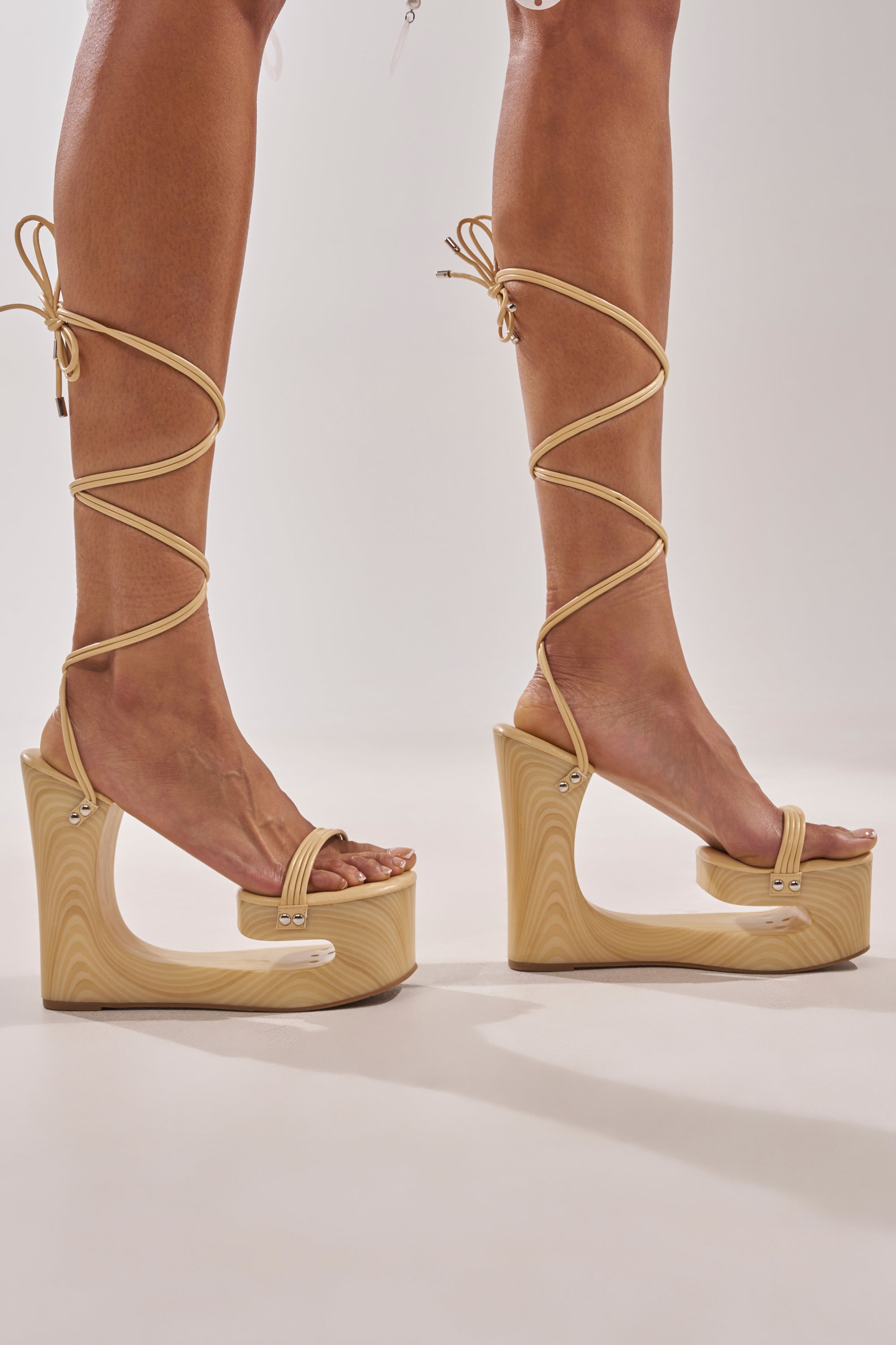 AZALEA WANG CIPRIANO BEIGE STRAP EMPTY WEDGE SANDAL – AKIRA