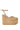 The AZALEA WANG COVA BEIGE WEDGE is a beige woven sandal with a closed toe, ankle strap, and high platform sole, perfect for summer.