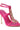 The AZALEA WANG CRAWFISH RHINESTONE EMBELLISHED SANDAL in pink is a striking high-heeled shoe featuring an ankle strap and stiletto heel, adorned with rhinestones and a jeweled floral pattern of pink and clear stones.