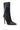 The AZALEA WANG CRESSINDA BLACK GUNMETAL DOME STUD STILETTO BOOTIE is a black faux leather, pointed-toe bootie featuring clusters of gunmetal dome studs on the cuff, heel, and toe, displayed against a white background.