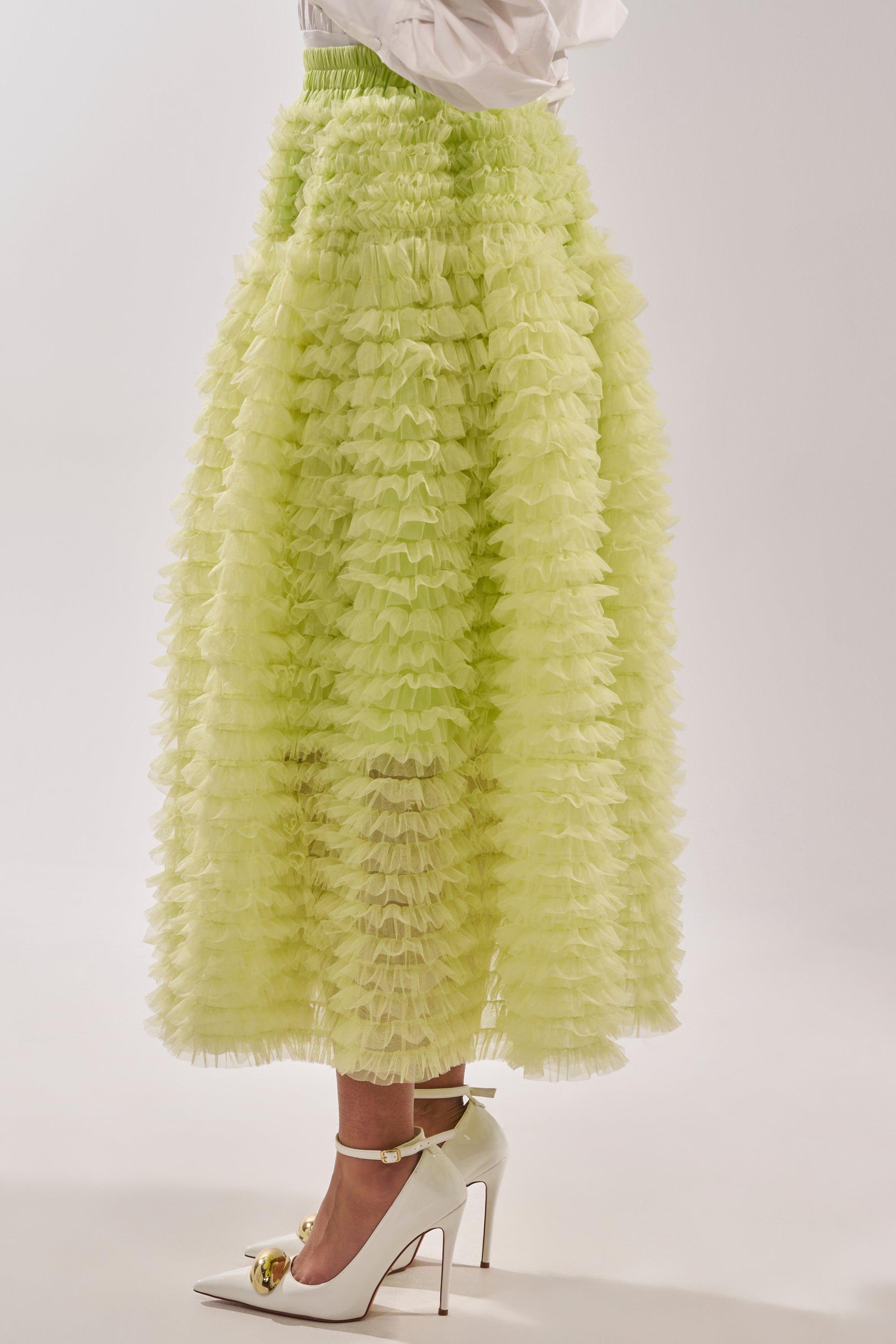 LOVE THE DRAMA MESH MAXI SKIRT