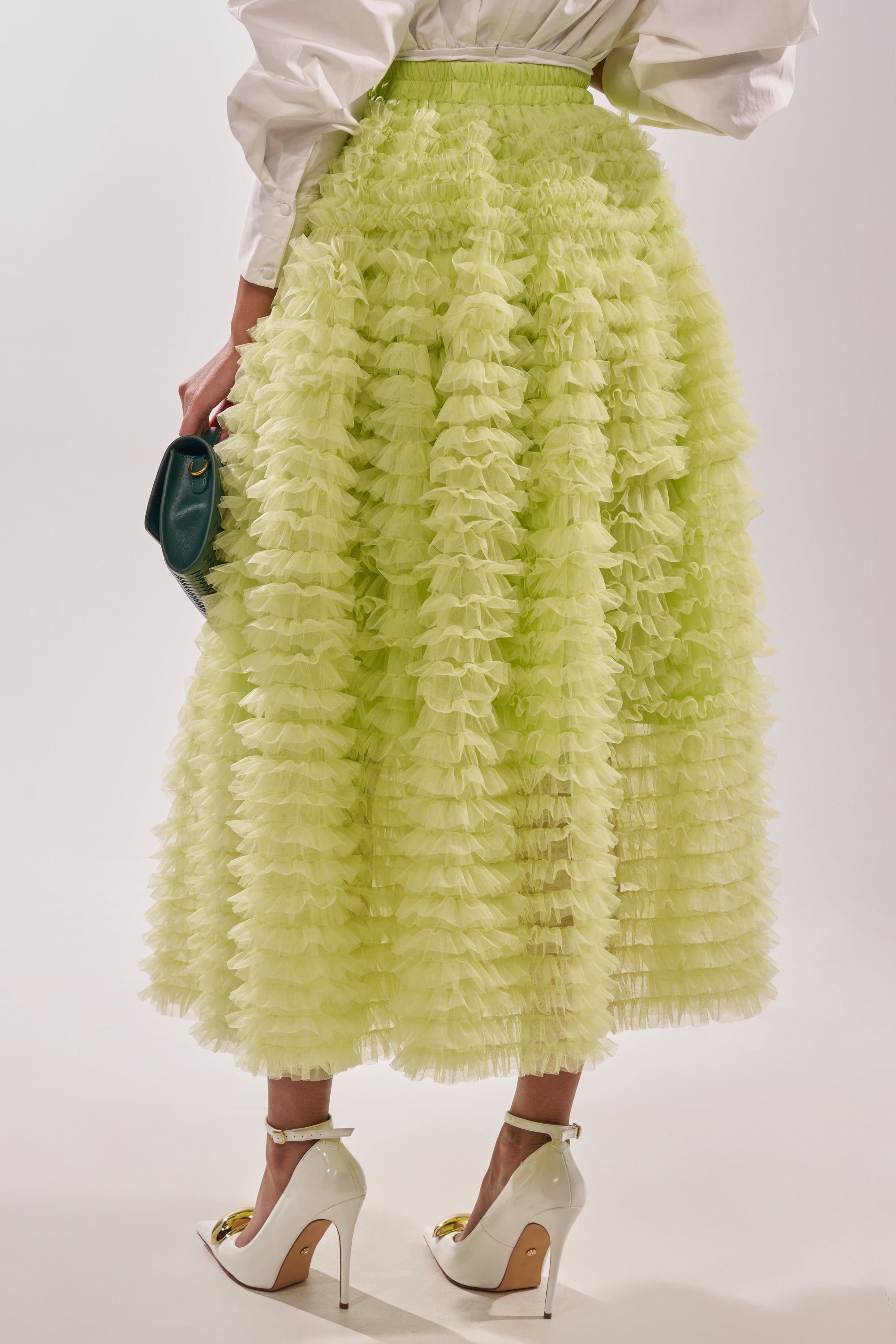 LOVE THE DRAMA MESH MAXI SKIRT