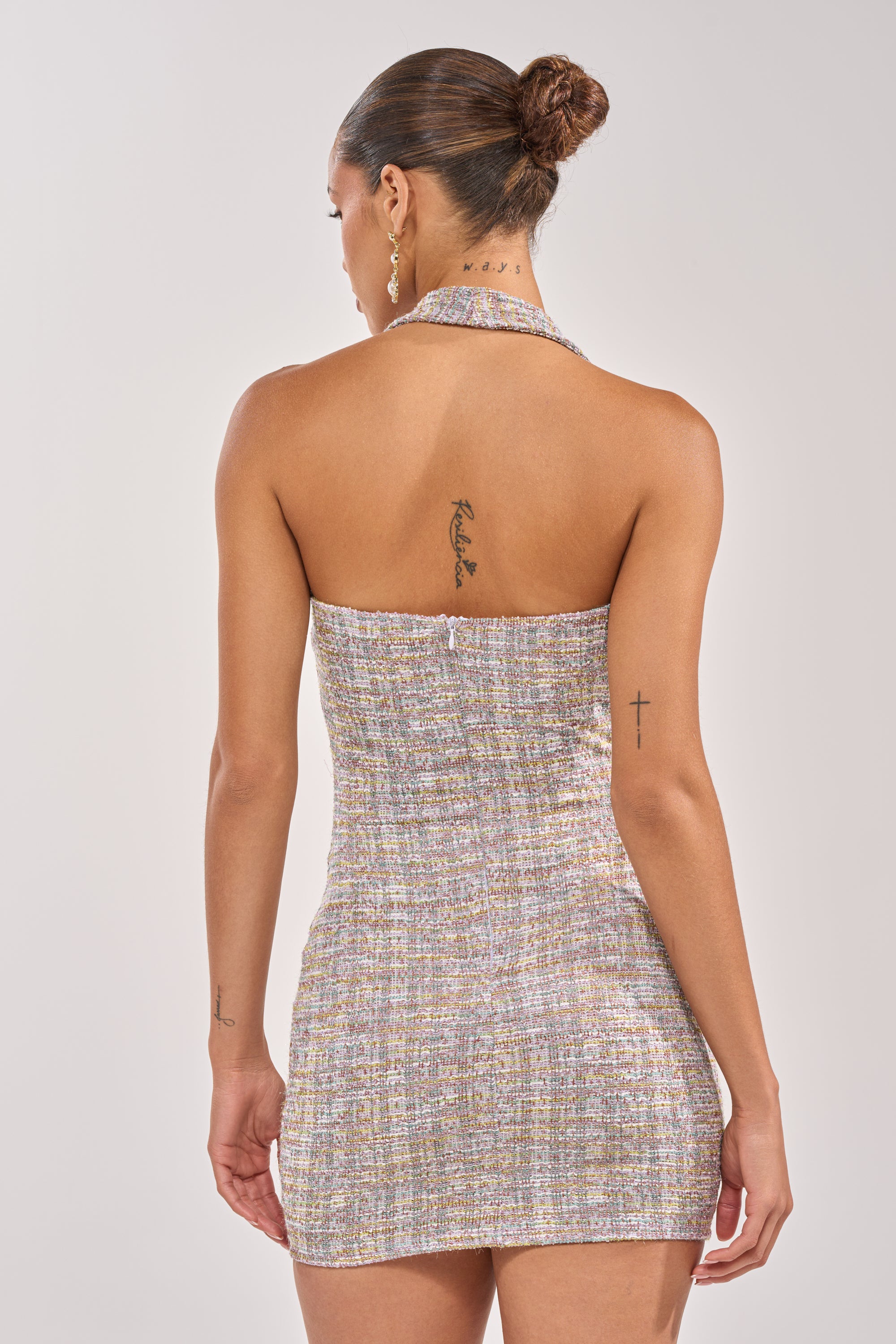 LOWKEY FIRE TWEED MINI DRESS IN LILAC – AKIRA