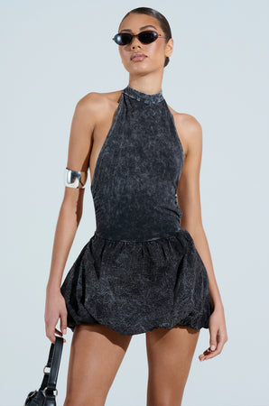chinese dress ladies ADONIA OPEN BACK BUBBLE MINI DRESS – AKIRA main image 1