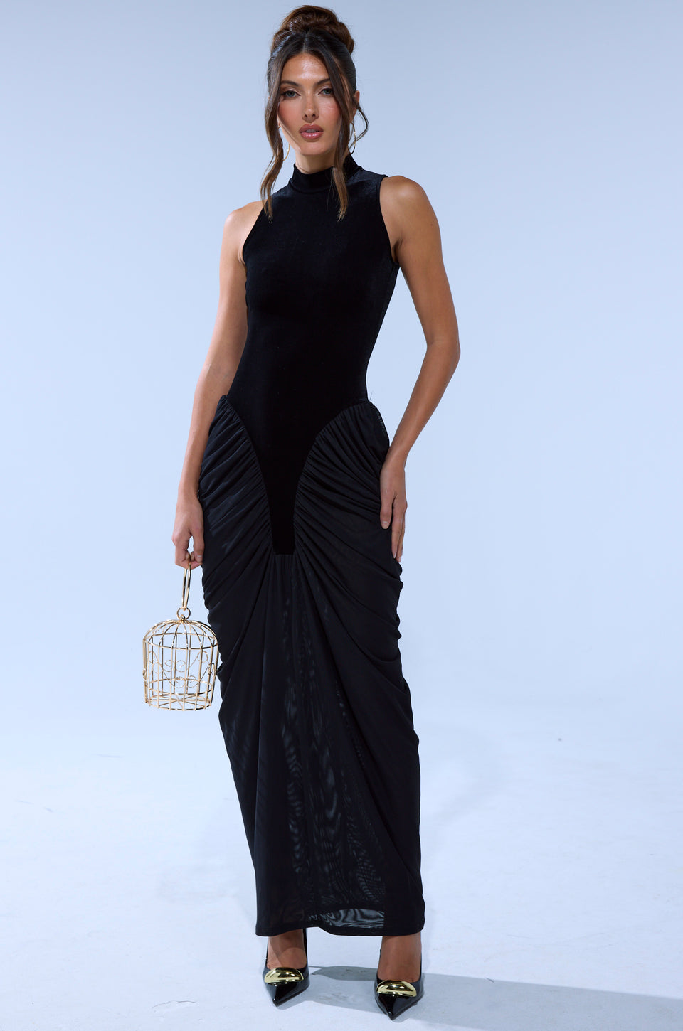 plain black dress OUT FOR THE NIGHT MOCK NECK MAXI DRESS – AKIRA