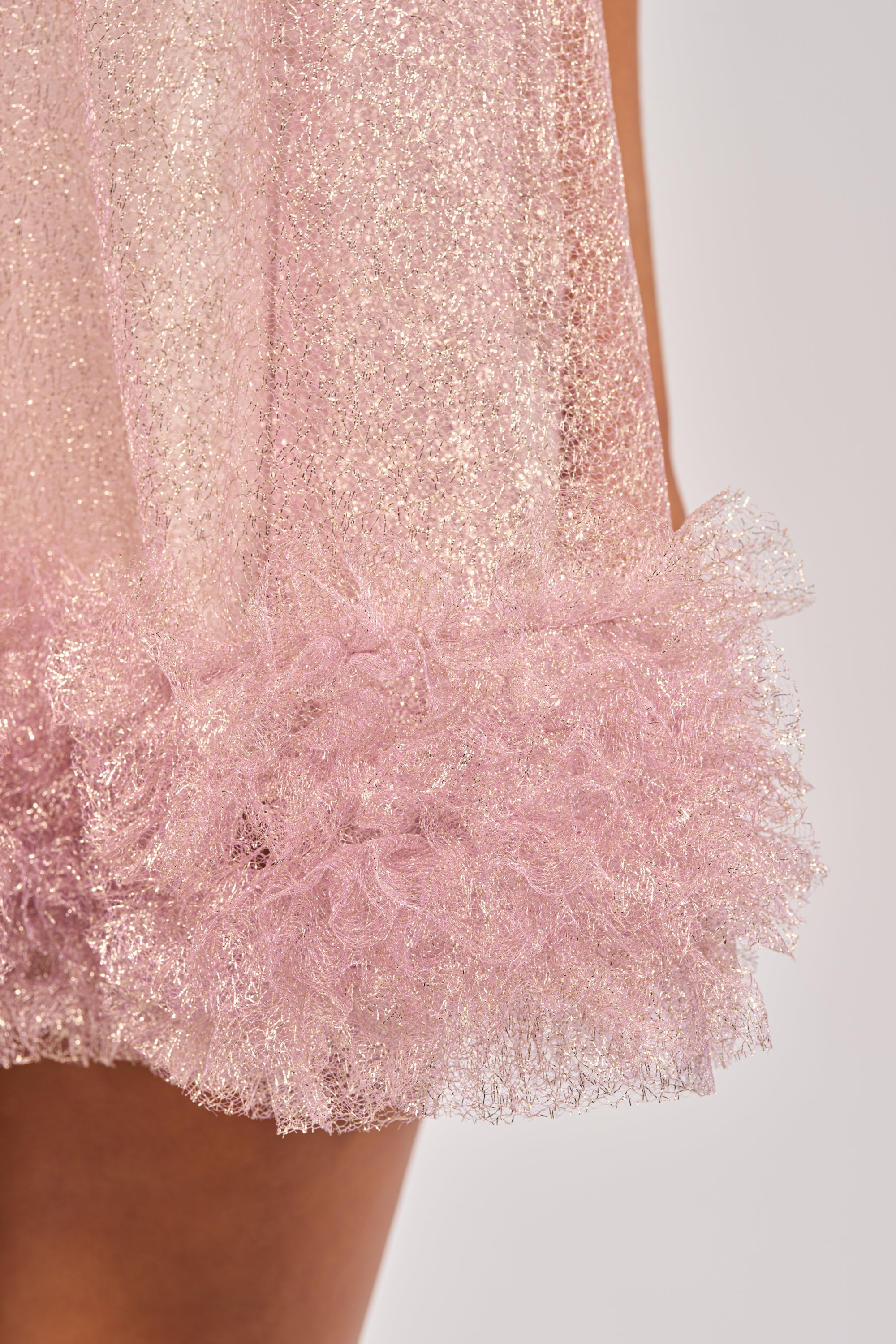 ARI TULLE RUFFLE MINI DRESS IN LIGHT PINK AKIRA ARI TULLE RUFFLE MINI DRESS IN LIGHT PINK AKIRA