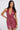 VERONICA DEEP V PU MINI DRESS IN BURGUNDY