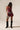 VERONICA DEEP V PU MINI DRESS IN BURGUNDY
