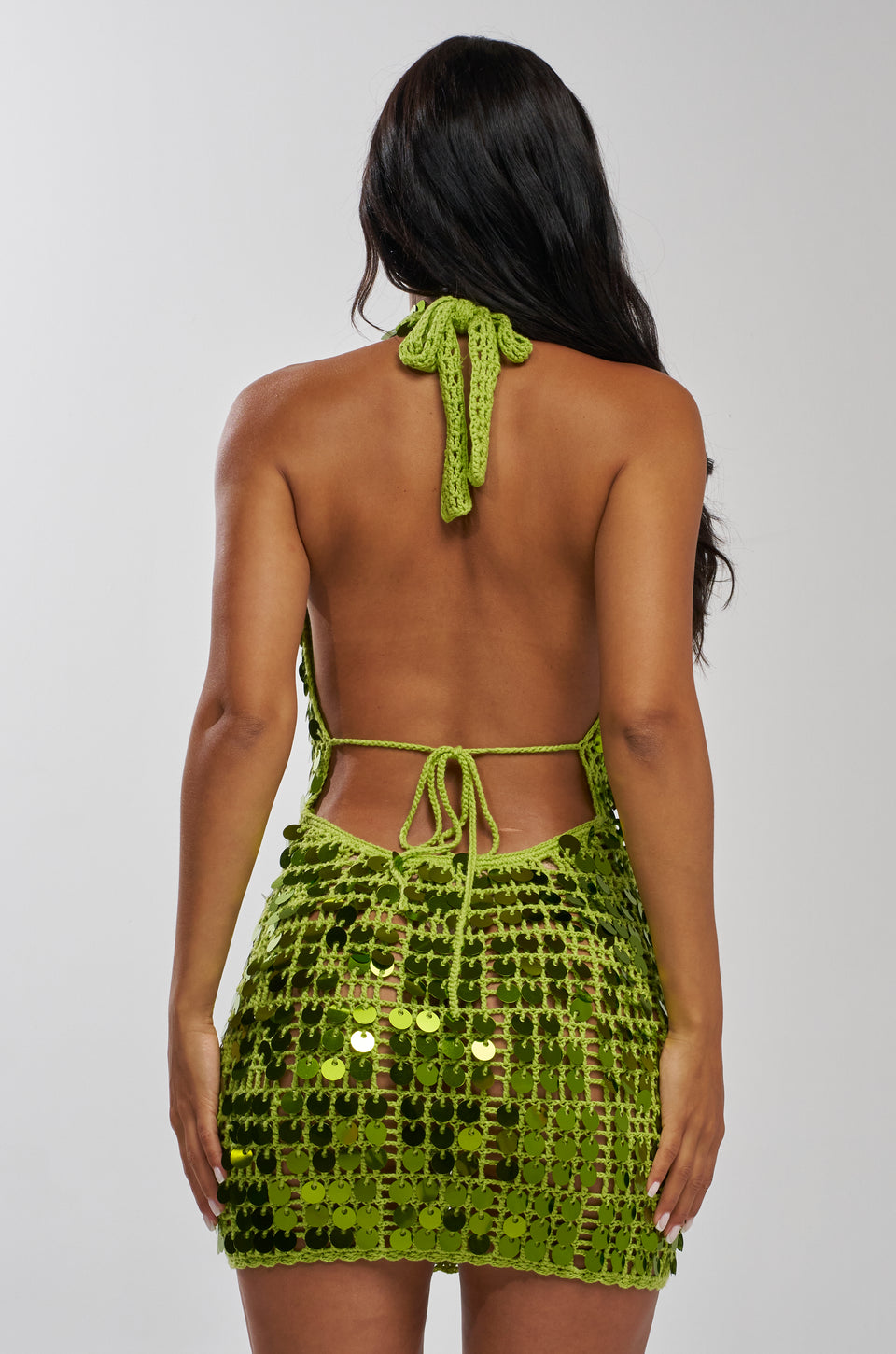 green crochet halter dress Crochet Halter Dress Pattern Open Back Lace Skirt, Boho Festival Outfit (PDF Download)