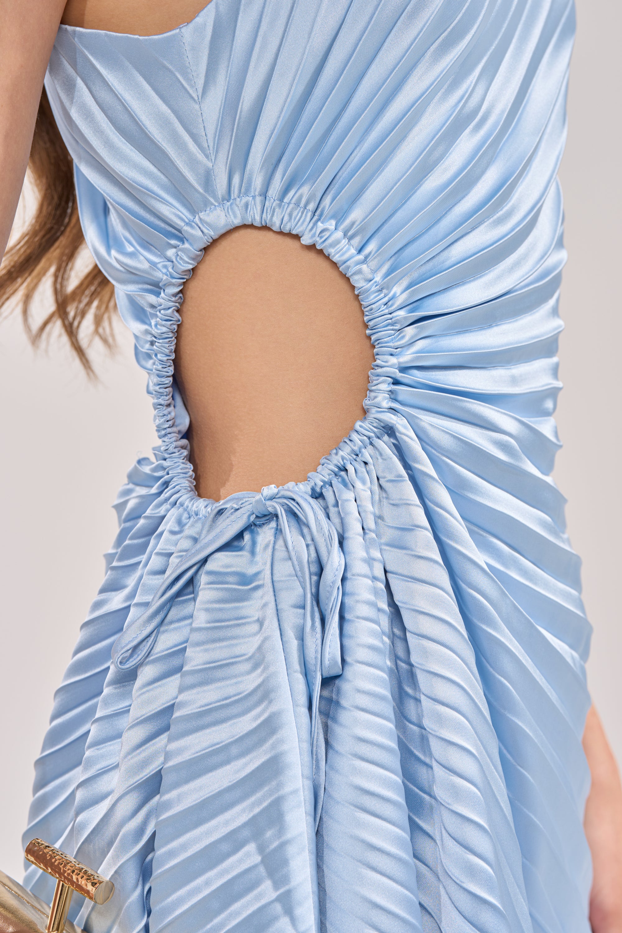 MAKE IT WORK PLEATED MINI DRESS IN BLUE – AKIRA