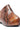 Close-up of the AZALEA WANG DARWIN CLOG IN BROWN SNAKE, featuring a pointed toe, faux leather with embossed snakeskin print, detailed scales, smooth texture, and a low black sole.