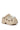 The AZALEA WANG DAVIES BEIGE EMBELLISHED FLAT is a beige platform clog with plush bunny charm, faux pearls, silver floral accents, white fuzzy trim, ventilation holes, rhinestone details, and a back strap.