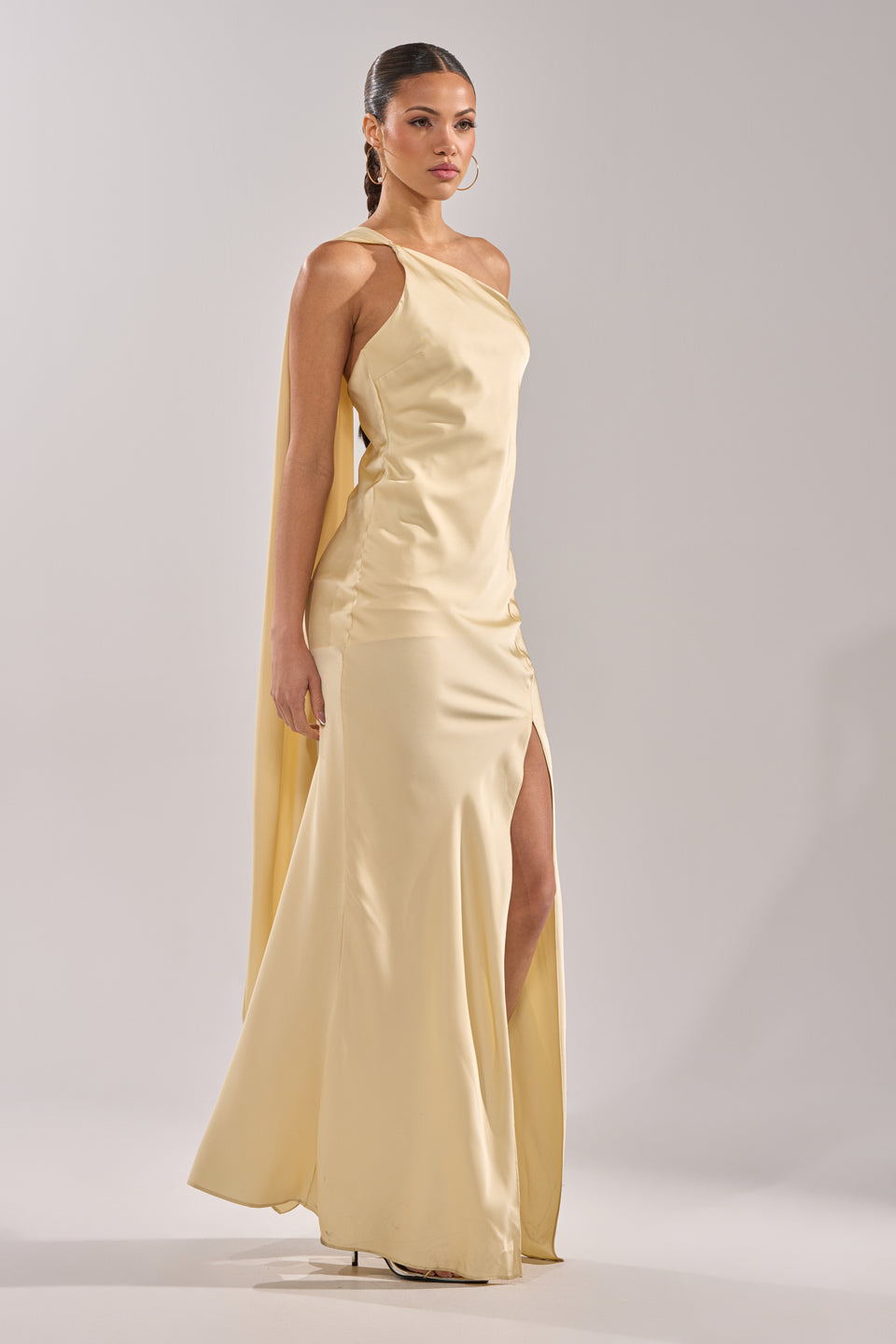 elegant satin maxi dress Carnation Black Satin Maxi Dress - US 4