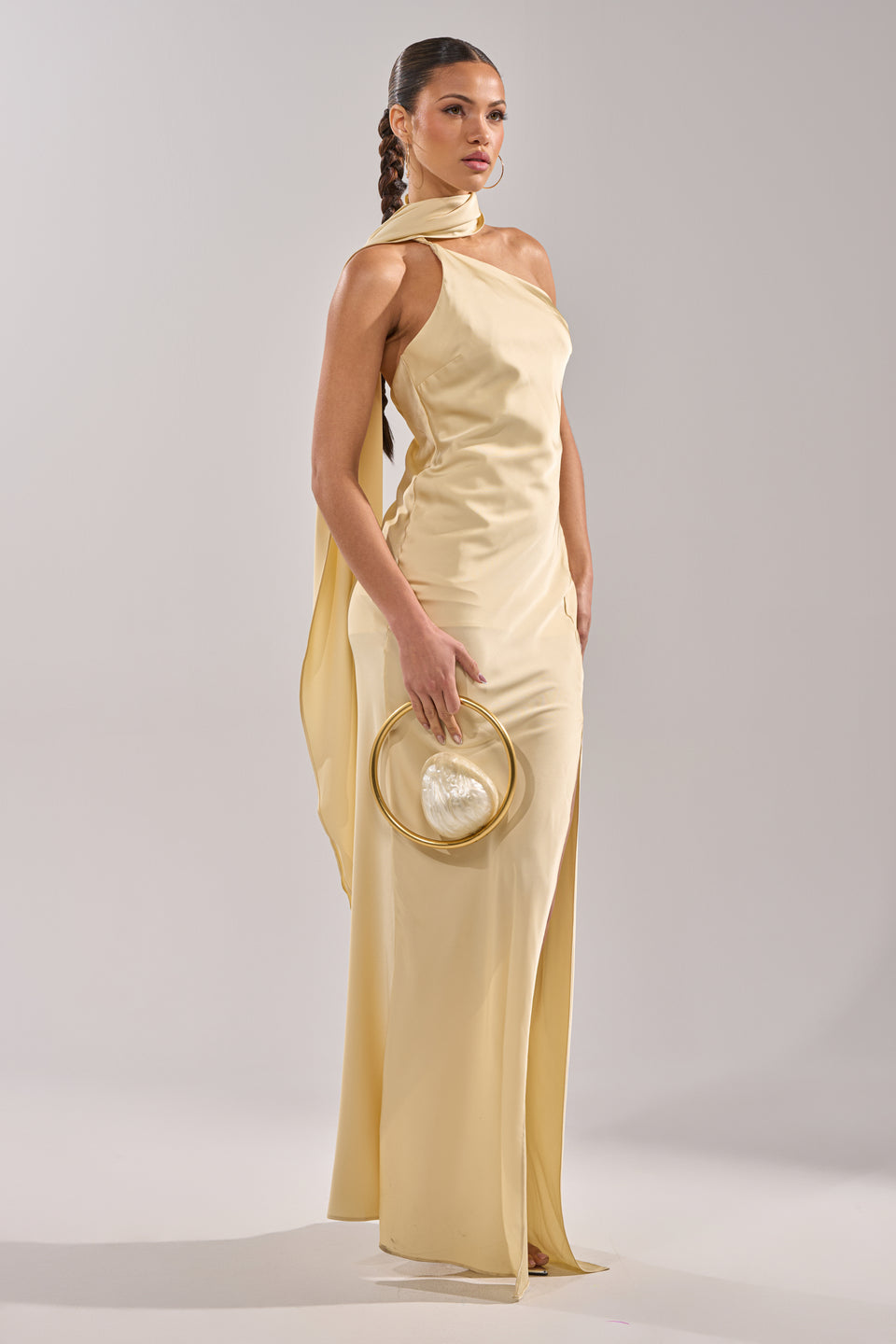formal gold maxi dress Chic Strapless Champagne Gold Satin Maxi Dress