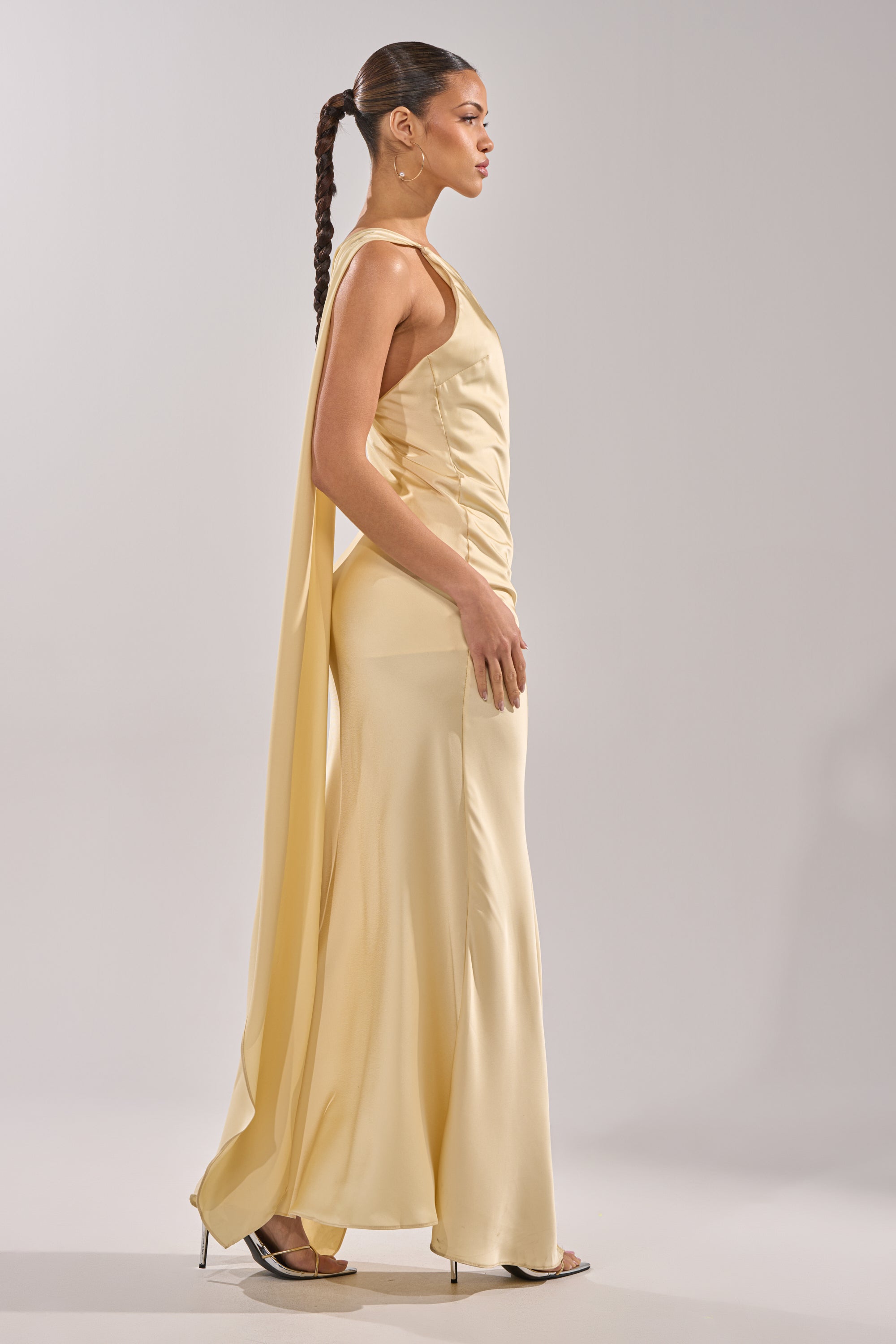 AKIRA Golden Hour Satin Maxi Dress | Size Large AKIRA Golden Hour Satin Maxi Dress | Size Large