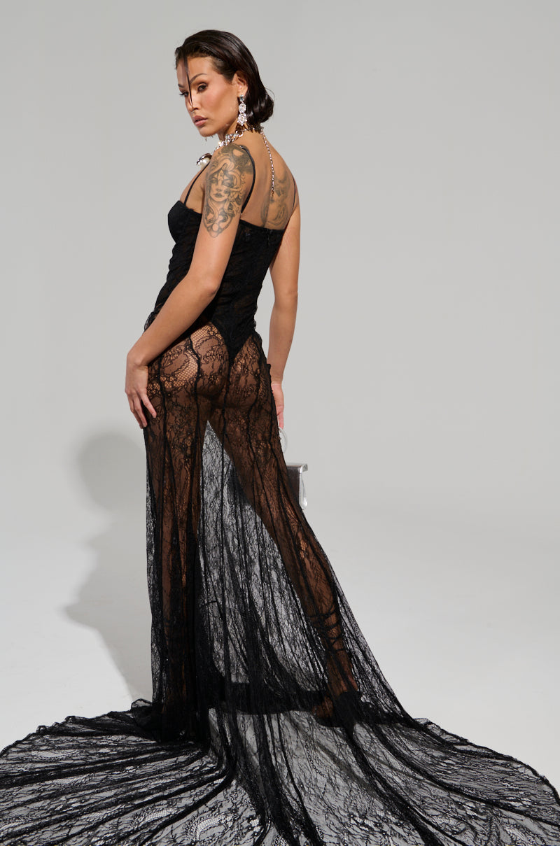 TROUBLES HERE LACE MAXI DRESS AKIRA TROUBLES HERE LACE MAXI DRESS AKIRA