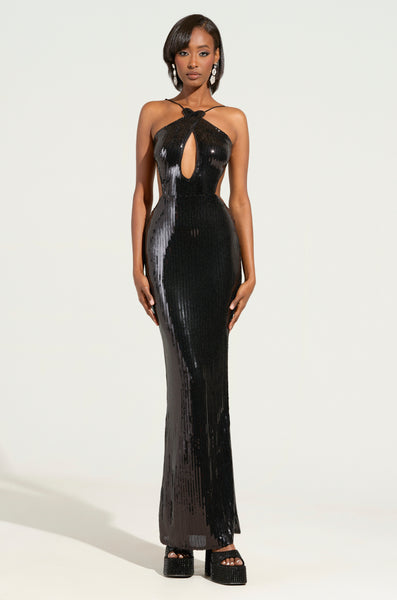 slim fit dress slacks ALL NIGHT LONG SEQUIN MAXI DRESS – AKIRA