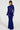 A person stands confidently in a sheer blue dress, elegantly fitted like the MY GOOD SIDE LEOPARD MESH MAXI DRESS IN BLUE. The long sleeves end in flared cuffs, and their hair is styled in braids as they gaze directly at the camera against a plain background.