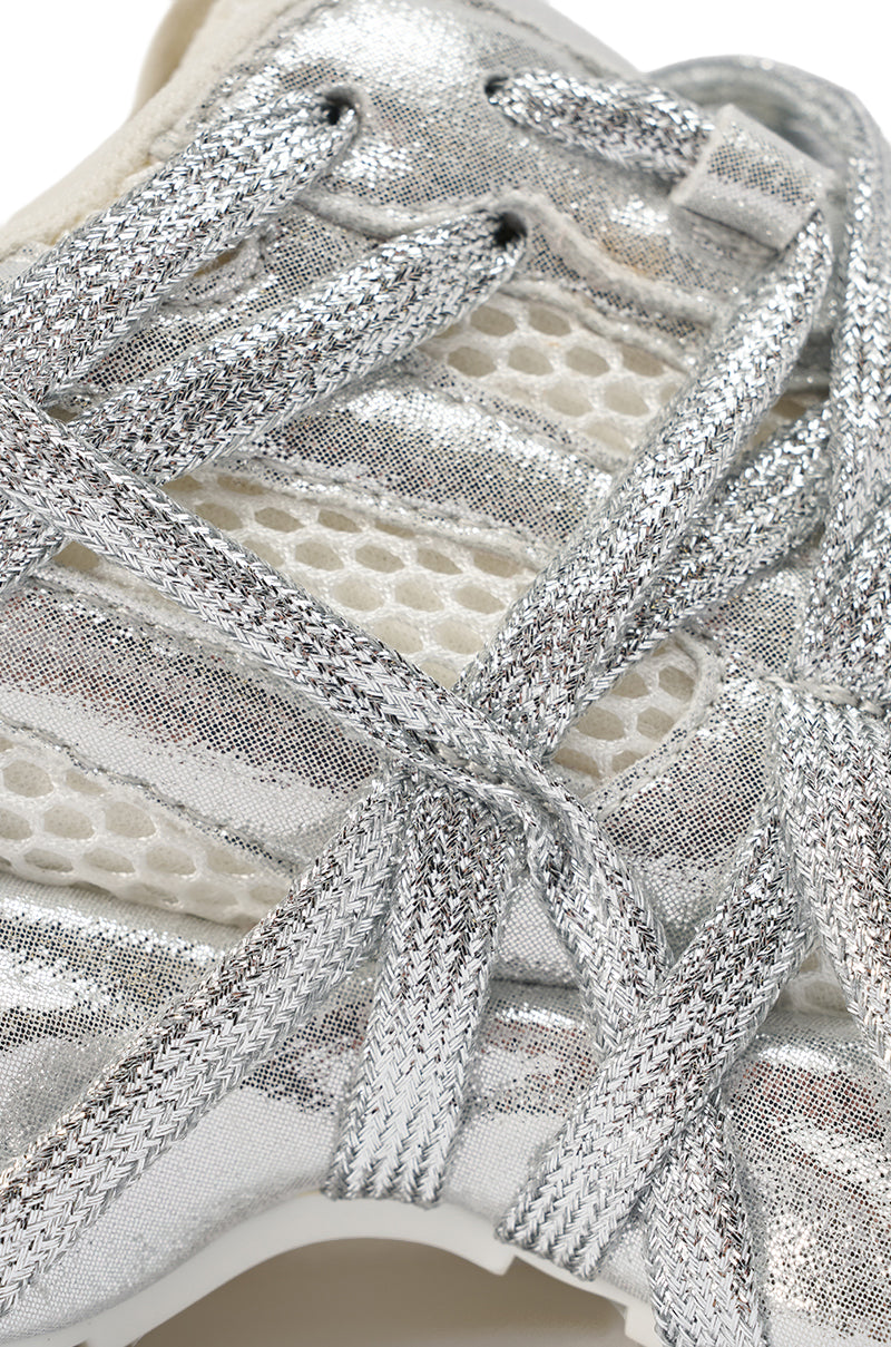 AZALEA WANG EADY SILVER EMBELLISHED BLOCK SNEAKER – AKIRA