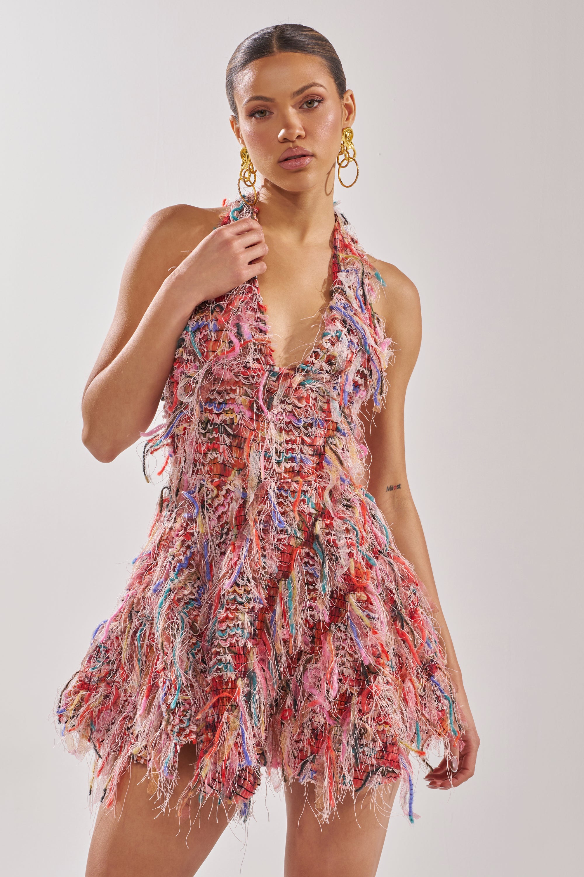 fringe dress women 1920s Sequin Crisscross Back Fringe Dress