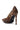 The AZALEA WANG EILANA LEOPARD STILETTO PUMP showcases an eye-catching leopard print highlighted with black and brown spots. It features a sleek, high heel with a delicate metallic detail at the sole. Its glossy finish adds elegance and style, while the comfort cushion insole ensures extra ease.