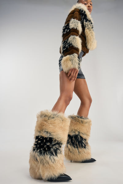 Faux Fur Stiletto Knee High Boot | AKIRA