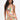 A woman with long black hair in high ponytails wears the vibrant FLOUNCE CORSET MINI DRESS featuring a strapless floral design with pleats, a fitted bodice, and a flared skirt. She stands gracefully against a plain white background.